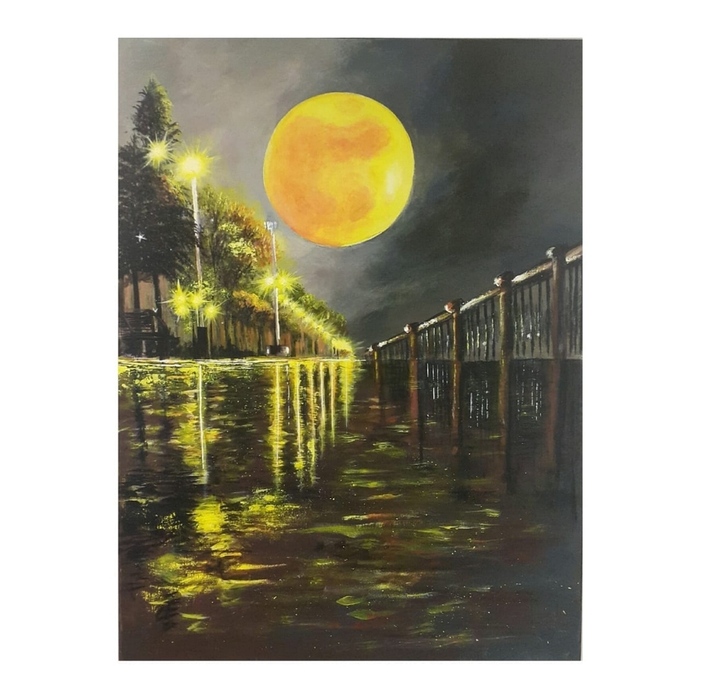Acrylic painting on framed canvas